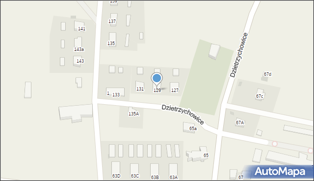 Dzietrzychowice, Dzietrzychowice, 129, mapa Dzietrzychowice