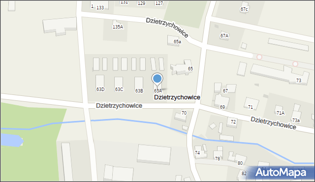 Dzietrzychowice, Dzietrzychowice, 63A, mapa Dzietrzychowice