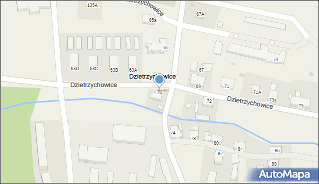 Dzietrzychowice, Dzietrzychowice, 70, mapa Dzietrzychowice