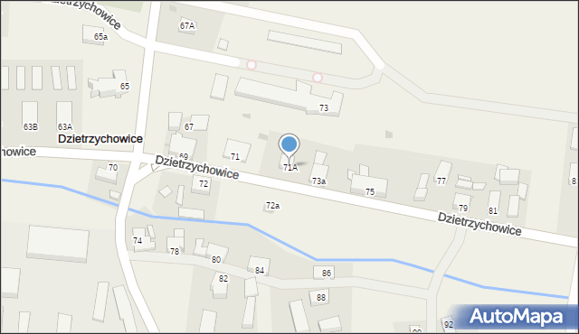 Dzietrzychowice, Dzietrzychowice, 71A, mapa Dzietrzychowice