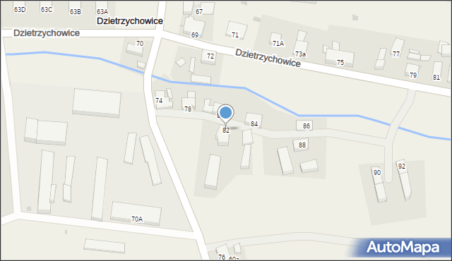 Dzietrzychowice, Dzietrzychowice, 82, mapa Dzietrzychowice