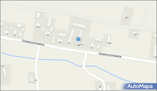Dzietrzychowice, Dzietrzychowice, 89, mapa Dzietrzychowice