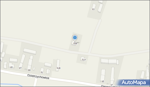 Dzietrzychowice, Dzietrzychowice, 93a, mapa Dzietrzychowice