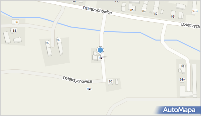 Dzietrzychowice, Dzietrzychowice, 94, mapa Dzietrzychowice