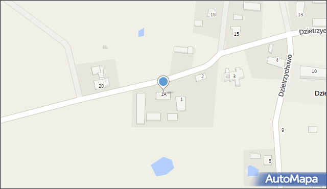 Dzietrzychowo, Dzietrzychowo, 1A, mapa Dzietrzychowo