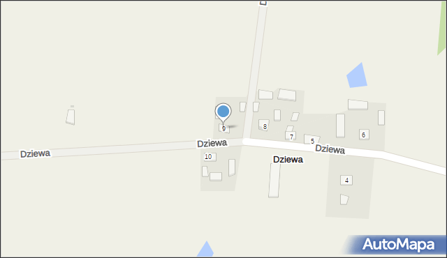 Dziewa, Dziewa, 9, mapa Dziewa