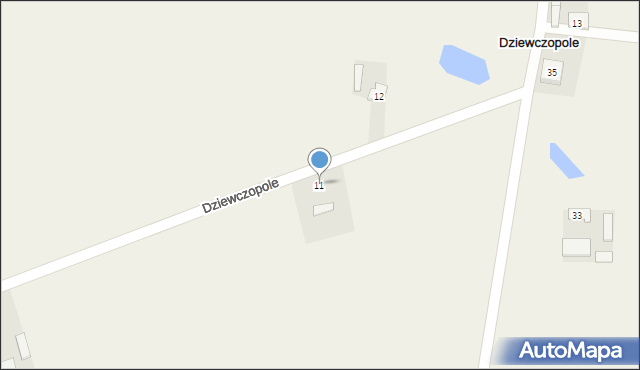 Dziewczopole, Dziewczopole, 11, mapa Dziewczopole