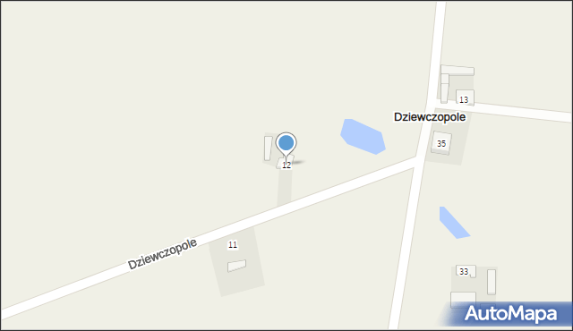 Dziewczopole, Dziewczopole, 12, mapa Dziewczopole