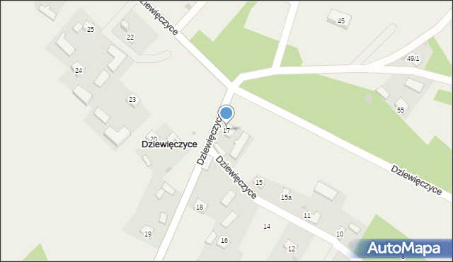 Dziewięczyce, Dziewięczyce, 17, mapa Dziewięczyce