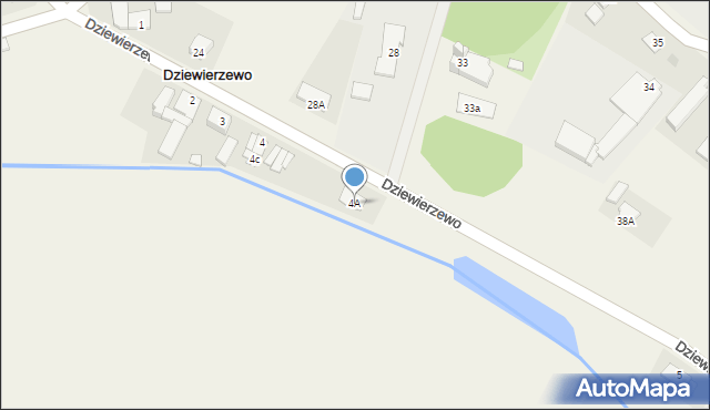 Dziewierzewo, Dziewierzewo, 4A, mapa Dziewierzewo