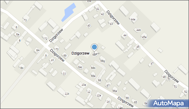 Dzigorzew, Dzigorzew, 68F, mapa Dzigorzew