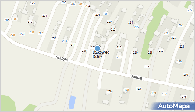 Dzikowiec, Dzikowiec, 209, mapa Dzikowiec