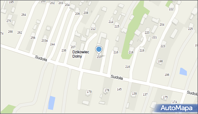 Dzikowiec, Dzikowiec, 213, mapa Dzikowiec