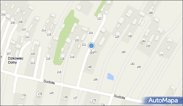 Dzikowiec, Dzikowiec, 223, mapa Dzikowiec
