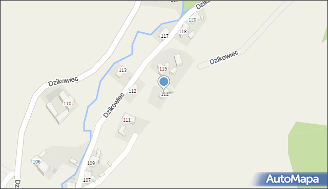 Dzikowiec, Dzikowiec, 114, mapa Dzikowiec