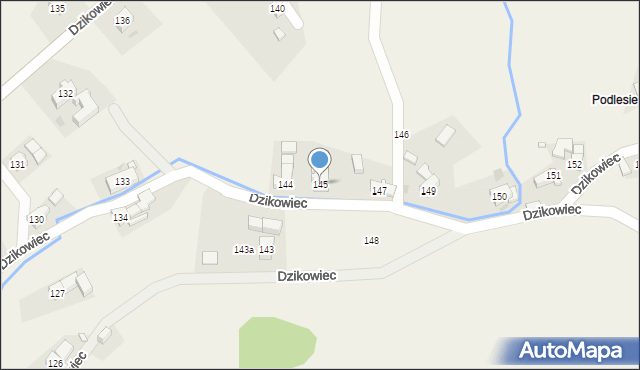 Dzikowiec, Dzikowiec, 145, mapa Dzikowiec