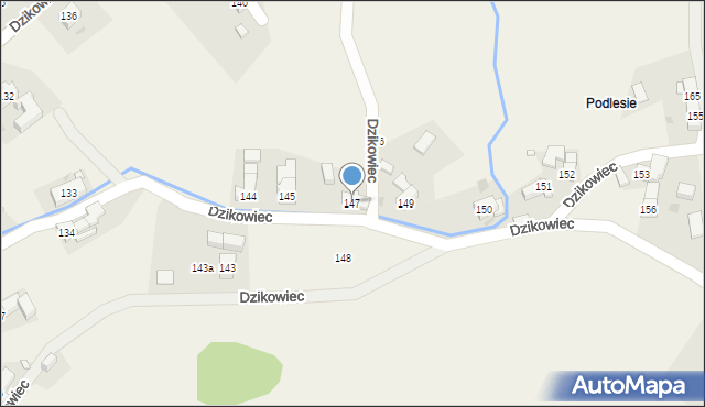Dzikowiec, Dzikowiec, 147, mapa Dzikowiec