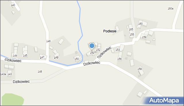 Dzikowiec, Dzikowiec, 151, mapa Dzikowiec