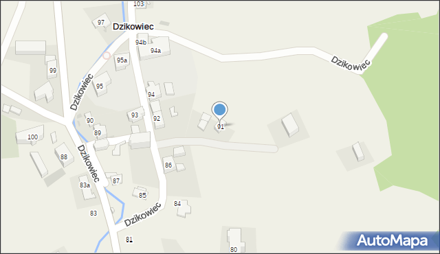 Dzikowiec, Dzikowiec, 91, mapa Dzikowiec