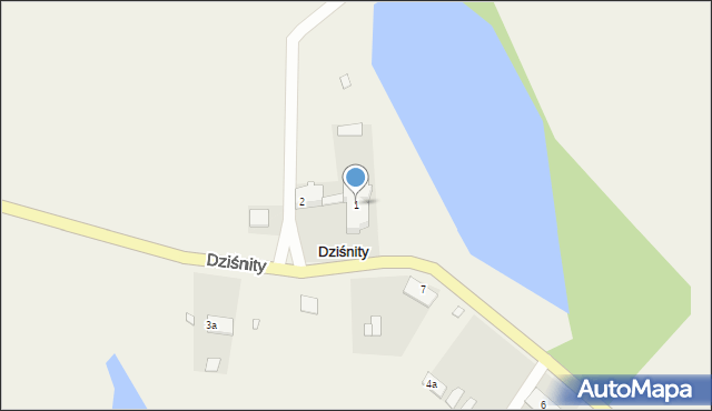 Dziśnity, Dziśnity, 1, mapa Dziśnity