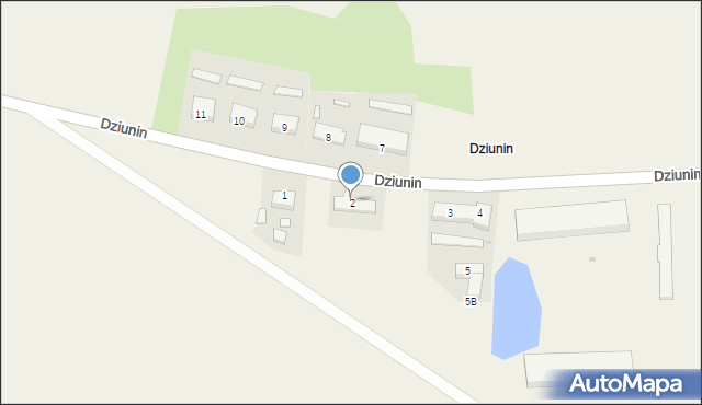 Dziunin, Dziunin, 2, mapa Dziunin