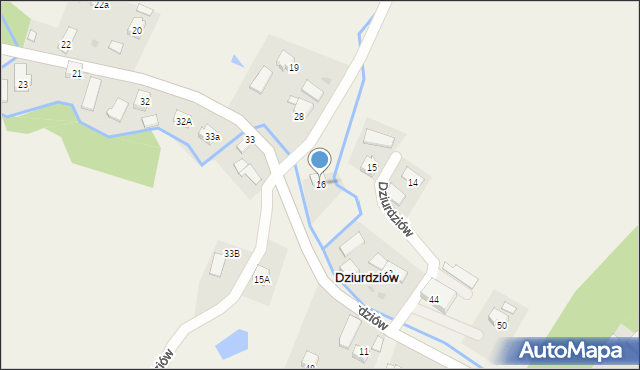 Dziurdziów, Dziurdziów, 16, mapa Dziurdziów