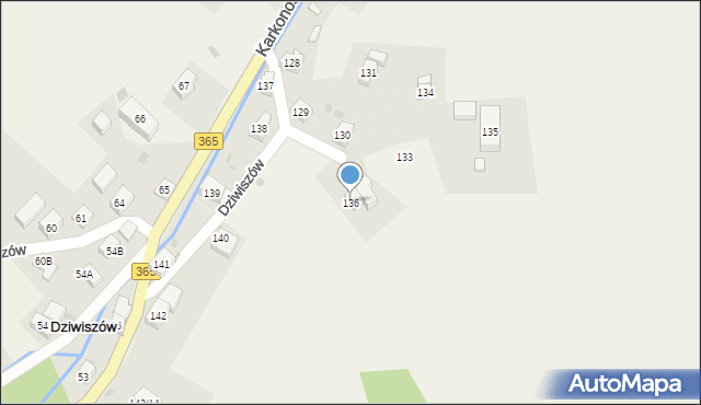 Dziwiszów, Dziwiszów, 136, mapa Dziwiszów