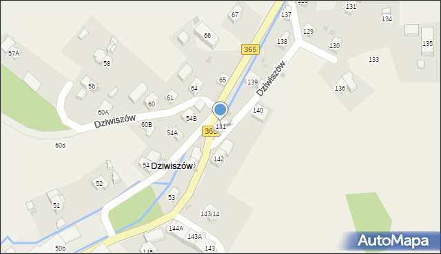 Dziwiszów, Dziwiszów, 141, mapa Dziwiszów