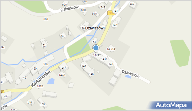 Dziwiszów, Dziwiszów, 144A, mapa Dziwiszów