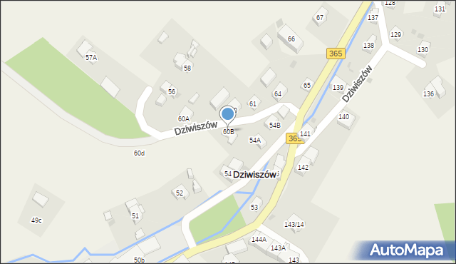 Dziwiszów, Dziwiszów, 60B, mapa Dziwiszów