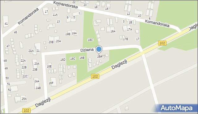 Dziwnów, Dziwna, 16A, mapa Dziwnów