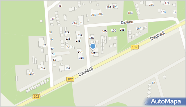 Dziwnów, Dziwna, 16F, mapa Dziwnów