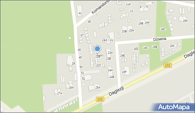 Dziwnów, Dziwna, 22B, mapa Dziwnów