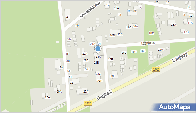 Dziwnów, Dziwna, 23A, mapa Dziwnów