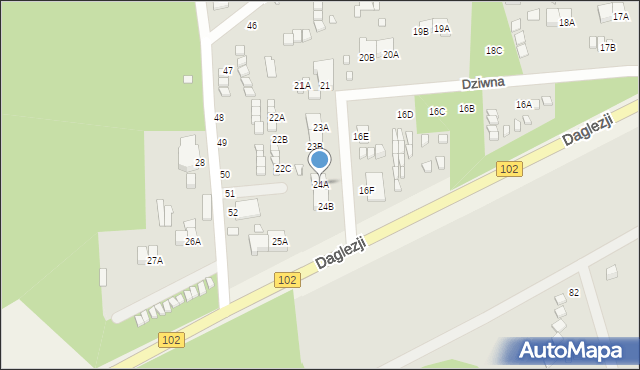 Dziwnów, Dziwna, 24A, mapa Dziwnów