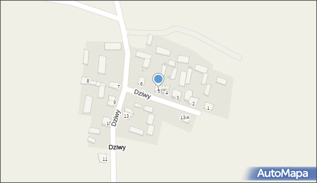 Dziwy, Dziwy, 5, mapa Dziwy