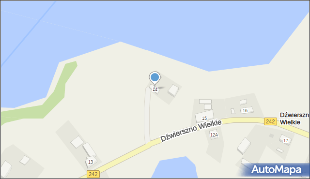 Dźwierszno Wielkie, Dźwierszno Wielkie, 14, mapa Dźwierszno Wielkie