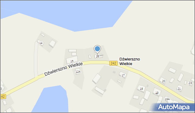 Dźwierszno Wielkie, Dźwierszno Wielkie, 16, mapa Dźwierszno Wielkie