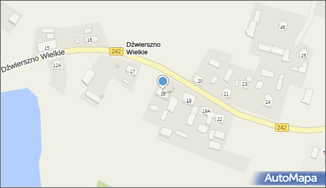 Dźwierszno Wielkie, Dźwierszno Wielkie, 18, mapa Dźwierszno Wielkie