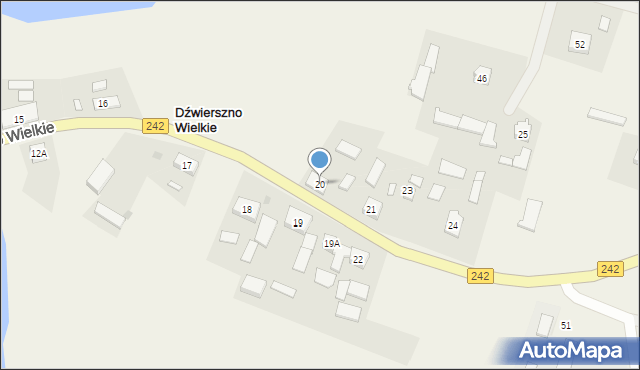 Dźwierszno Wielkie, Dźwierszno Wielkie, 20, mapa Dźwierszno Wielkie