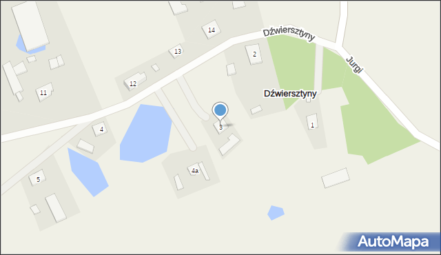 Dźwiersztyny, Dźwiersztyny, 3, mapa Dźwiersztyny