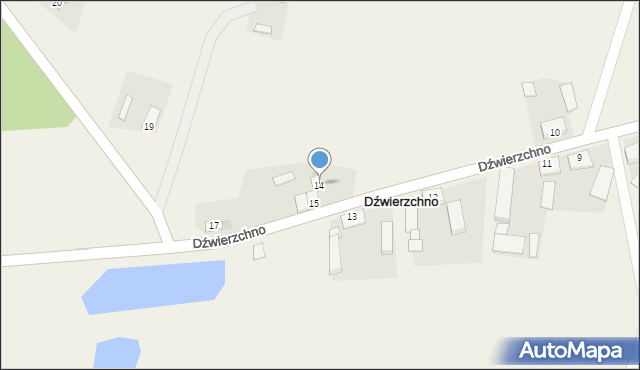 Dźwierzchno, Dźwierzchno, 14, mapa Dźwierzchno