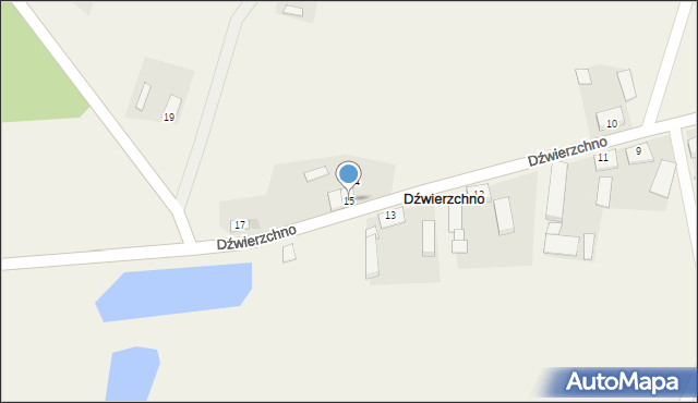 Dźwierzchno, Dźwierzchno, 15, mapa Dźwierzchno