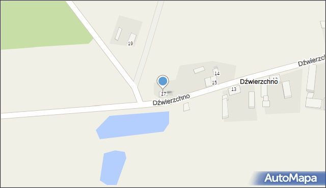 Dźwierzchno, Dźwierzchno, 17, mapa Dźwierzchno