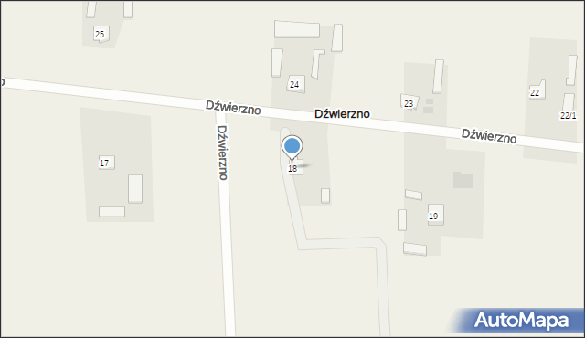 Dźwierzno, Dźwierzno, 18, mapa Dźwierzno