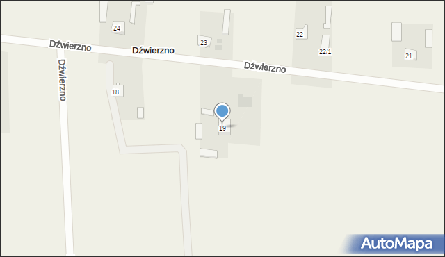 Dźwierzno, Dźwierzno, 19, mapa Dźwierzno