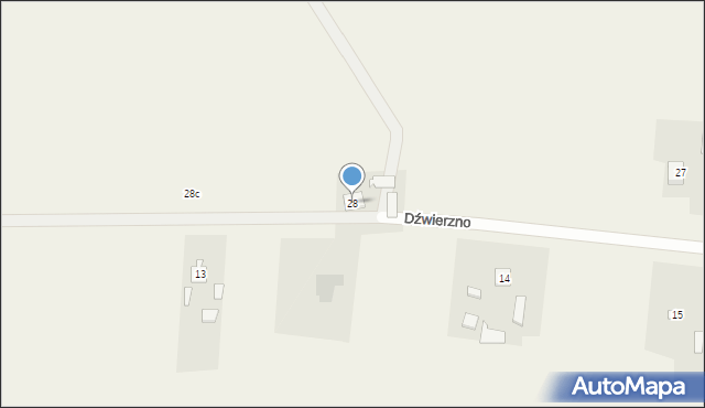 Dźwierzno, Dźwierzno, 28, mapa Dźwierzno