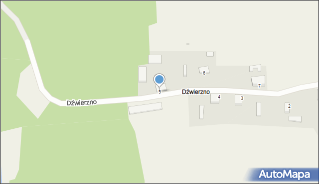 Dźwierzno, Dźwierzno, 5, mapa Dźwierzno