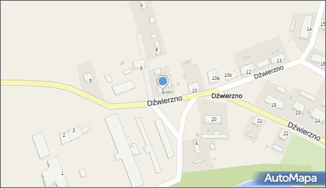 Dźwierzno, Dźwierzno, 7, mapa Dźwierzno