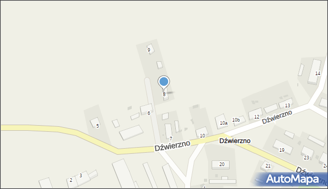 Dźwierzno, Dźwierzno, 8, mapa Dźwierzno